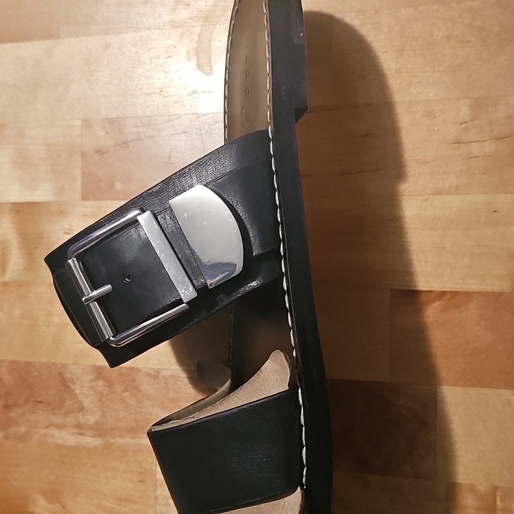 Marc Fisher Black Slide Sandals with Buckle